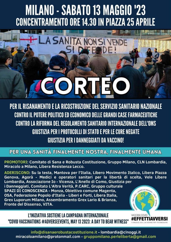 Corteo per la sanità. Milano, 13 Maggio 2023. La sanità non si vende, si difende.